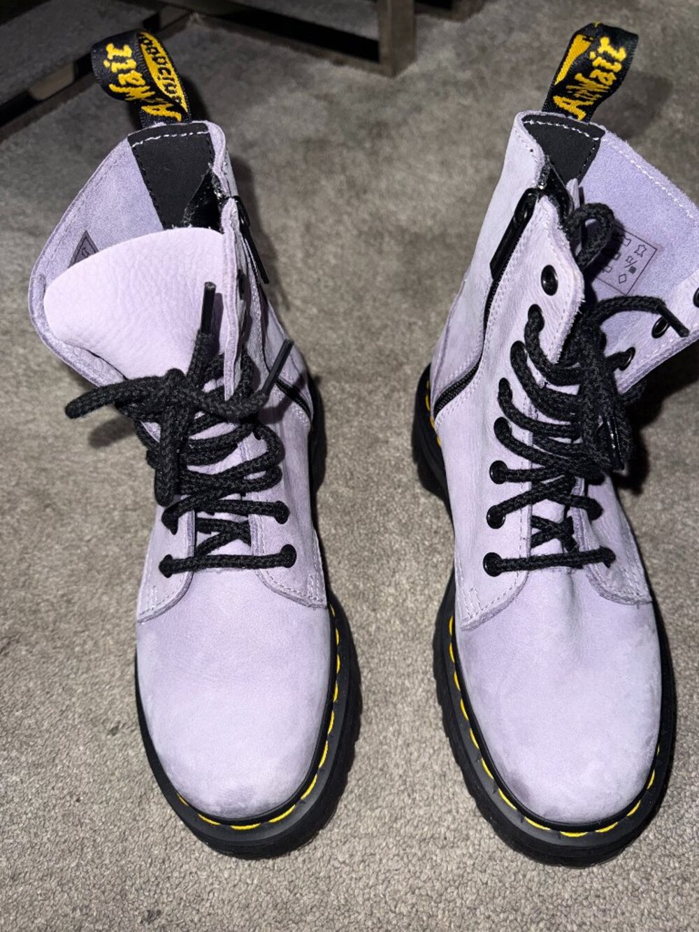 Dr. Martens Light Purple Suede Platform Combat Boots- size 6/ New
